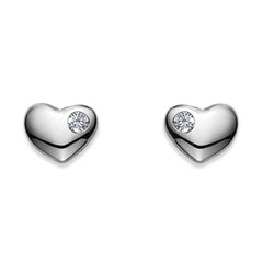 Ohrstecker Silber in Herzform mit Zirkonia - 6262.03574/0001
