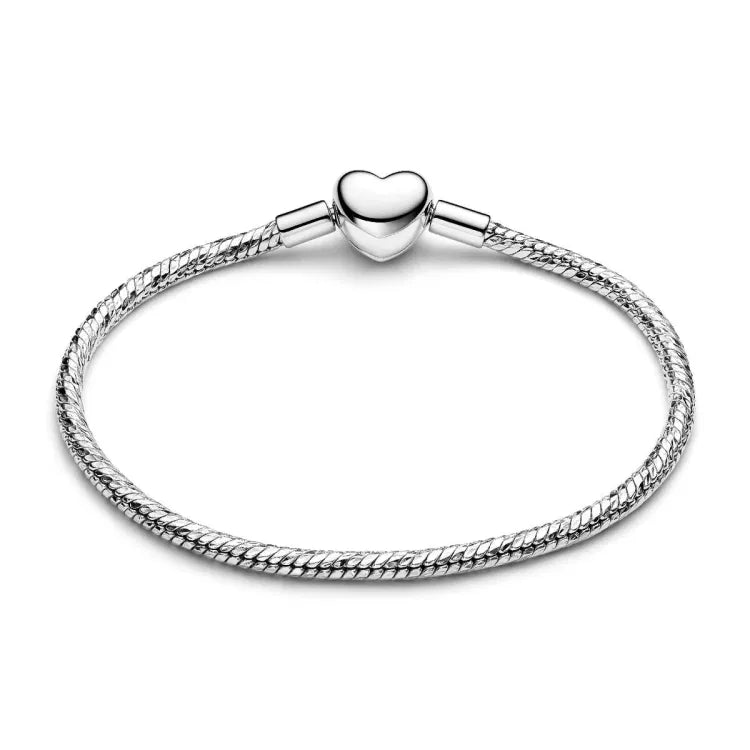 Pandora Armband mit facettierter Schlangenkette und Herzverschluss - 594236C00-18