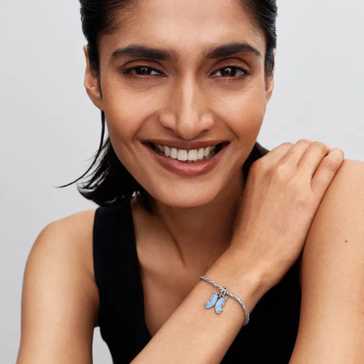 Pandora Armband mit facettierter Schlangenkette und Herzverschluss - 594236C00-18