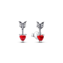 Pandora Arrow & Murano Glas Herz Ohrstecker - 293668C01