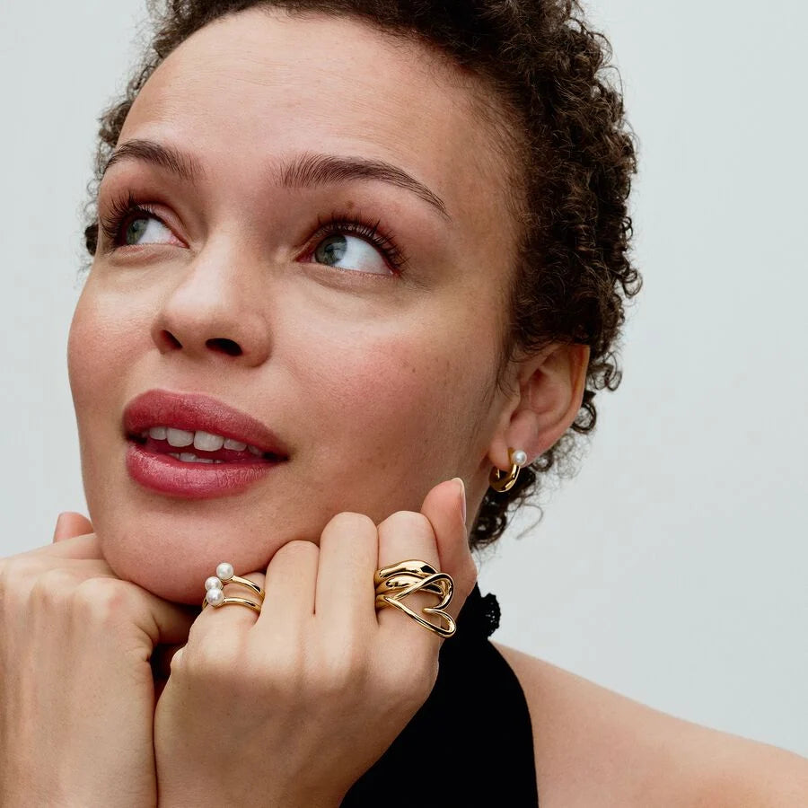 Pandora Behandelte Süßwasserzuchtperle & Organisch Geformte Ohrringe - 263261C01