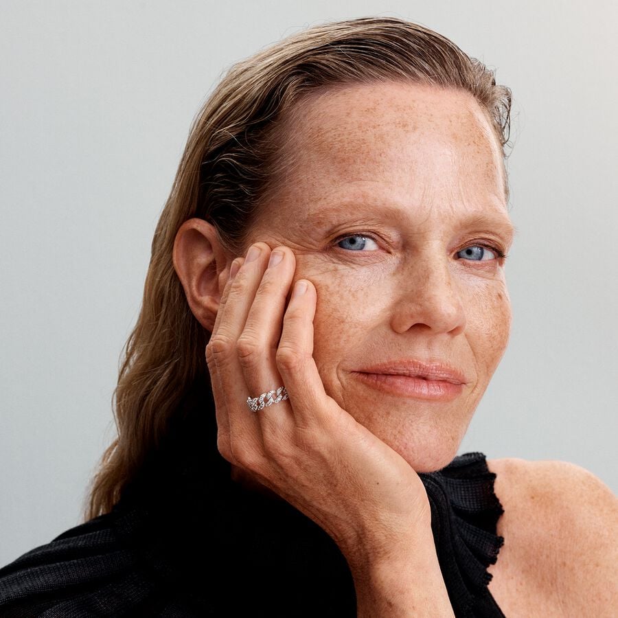 Pandora Damenring - Pavé Cuban Ketten-Ring - 193557C01-52