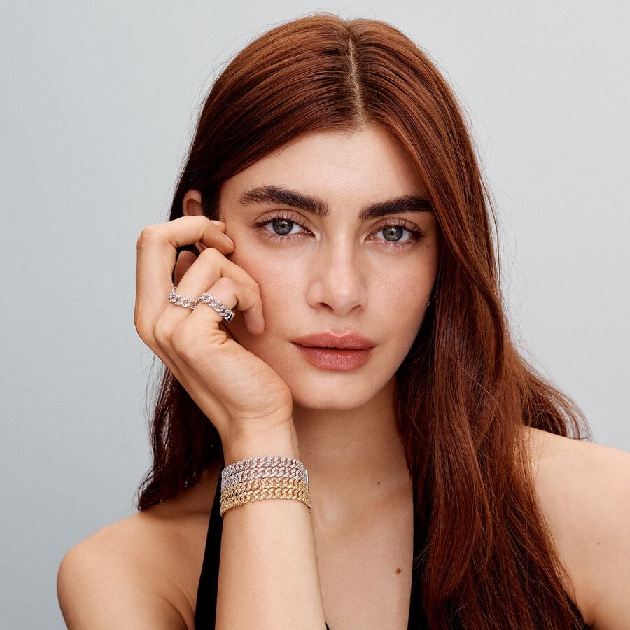 Pandora Damenring - Pavé Cuban Ketten-Ring - 193557C01-52