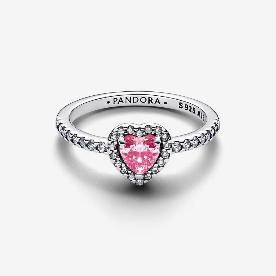 Pandora Erhöhter pinker Herzring - 198421C03-54