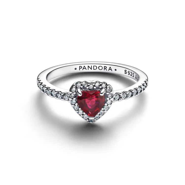 Pandora Erhabenes Fuchsiafarbenes Herz Ring - 198421C13
