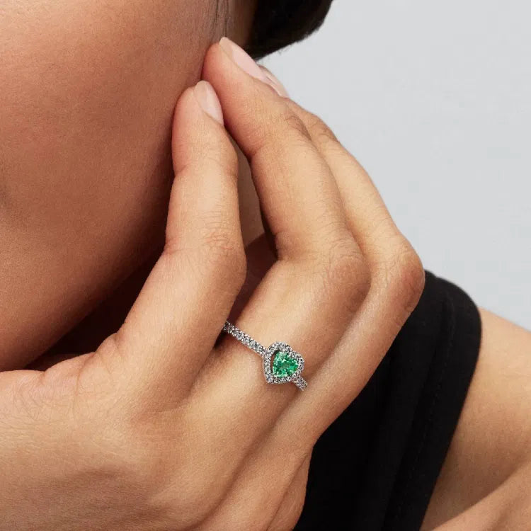Pandora Erhabenes Mintgrünes Herz Ring - 198421C08