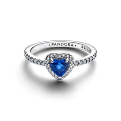 Pandora Erhabenes Prinzessinnenblaues Herz Ring - 198421C09