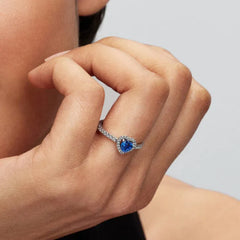 Pandora Erhabenes Prinzessinnenblaues Herz Ring - 198421C09
