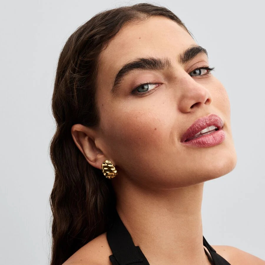 Pandora Gewellte Breite Creolen-Ohrringe - 263879C00