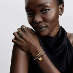 Pandora Gravierbares Herz Schwarze Kordel Schiebeverschluss - 564420C01-2