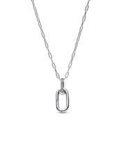 Pandora ME Silberkette mit ovalem Anhänger und Zirkonia - 394086C01-50