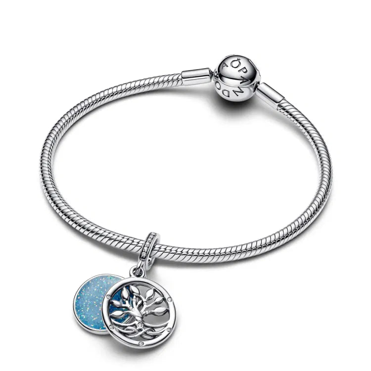 Pandora Moments Glow-in-the-dark Infinity Tree Double Dangle Charm 925 Silver -  793599C01