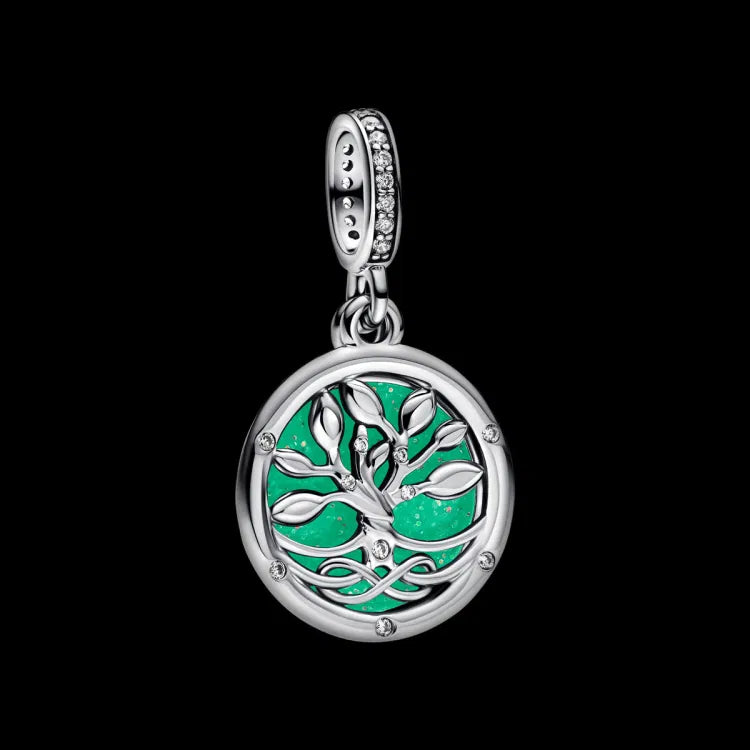 Pandora Moments Glow-in-the-dark Infinity Tree Double Dangle Charm 925 Silver -  793599C01