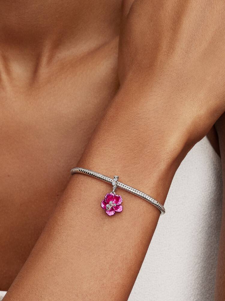 Pandora Moments Hibiskus Charm-Anhänger 925 Silber Damenschmuck - 794698C01
