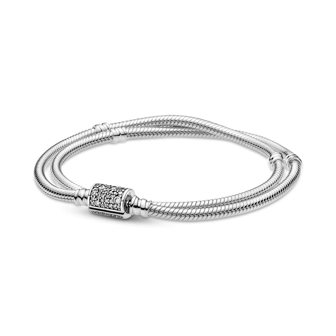 Pandora Armband für Damen: Mehrreihiges Snake Chain - Sterling-Silber