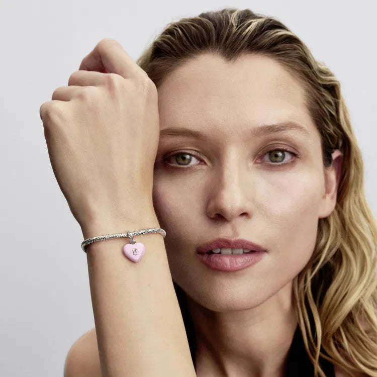 Pandora Rosafarbenes Keramik Herzschloss Charm Anhänger - 794424C01