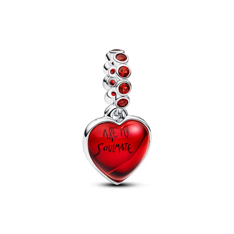 Pandora Rotes Murano Glas Herz Doppel Charm Anhänger - 794429C01