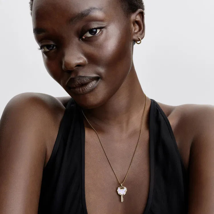 Pandora Schillernder rosafarbener Liebesschlüssel Grosser Charm Anhänger - 764349C01