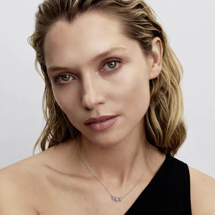 Pandora Strahlenkranz Herz Trilogie Halskette - 394412C01-45