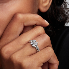 Pandora Timeless Funkelndes Glückskleeblatt Teilbarer Ring 925 Silber Damenschmuck - 194507C01