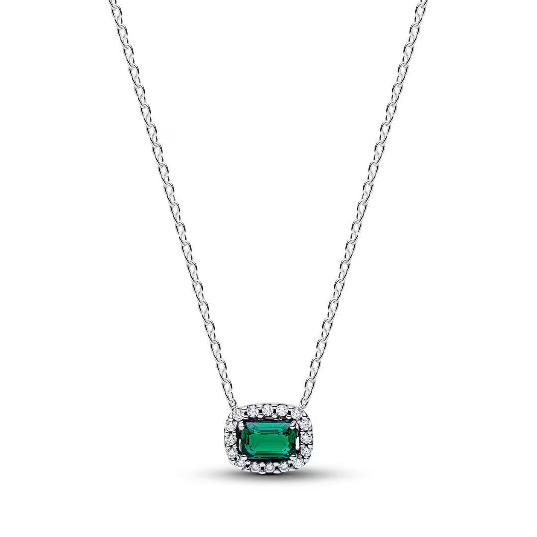 Pandora Timeless Rechteckiger Funkelnder Strahlenkranz Collier-Halskette - 394503C01-45