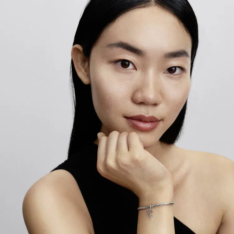 Pandora Verbundene Herzen & Rote Steine Charm Anhänger - 794435C01