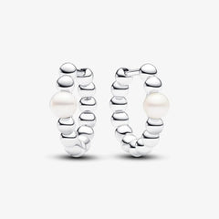 Pandora Ohrringe für Damen: Süsswasserzuchtperle & Kugeln Creolen