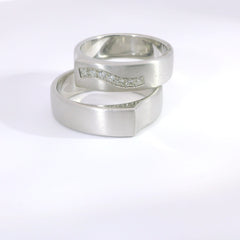 Partnerringe Silber 925 rhodiniert mit Zirkonia – LS-03/6 & LS-04/6