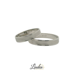 Silber 925 rhodinierte Partnerringe – Freundschaftsringe Set für Paare – Damen- & Herrenring | LS-403/4
