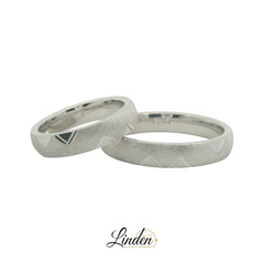 Bagues partenaires en argent 925 rhodié (prix paire) - S-257/4
