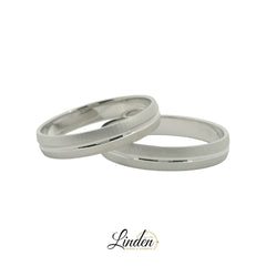 Bagues partenaires en argent 925 rhodié - paire de bagues - LS-401/4