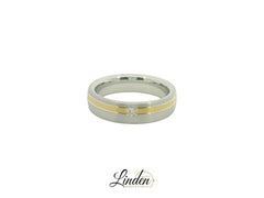 Bagues partenaires argent/or avec gravure gratuite - bague femme et homme - SGB-632/4.5