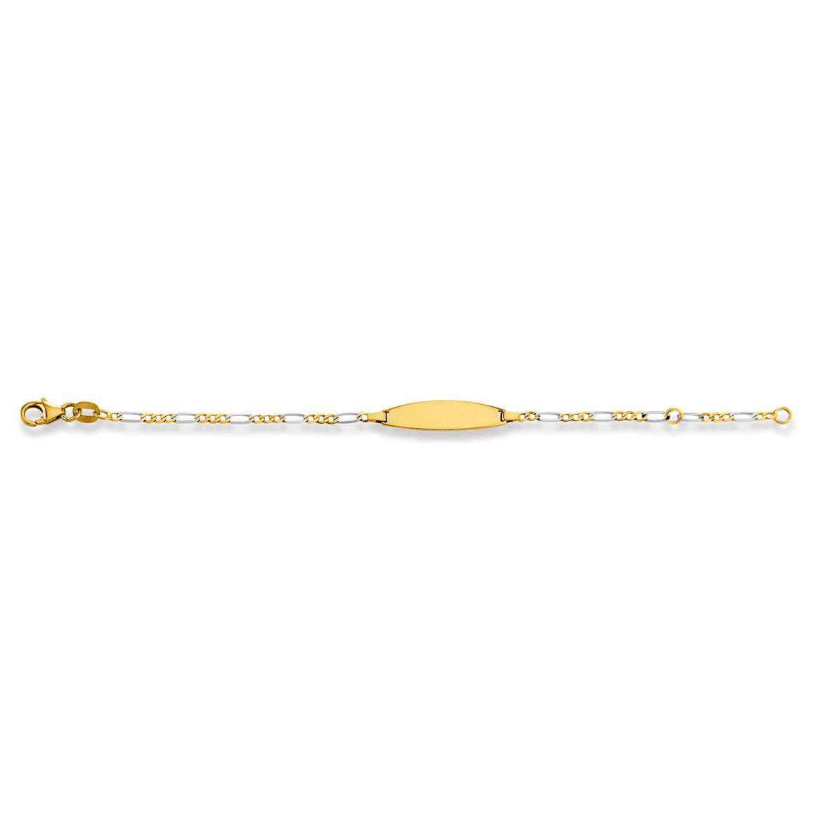 Plaketten-Armband Gelbgold-Weissgold 750 Gold - 1573.01137/1400