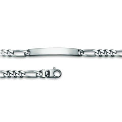 Plaketten-Armband Silber 925 weiss Figaro - 6277.00056/1900