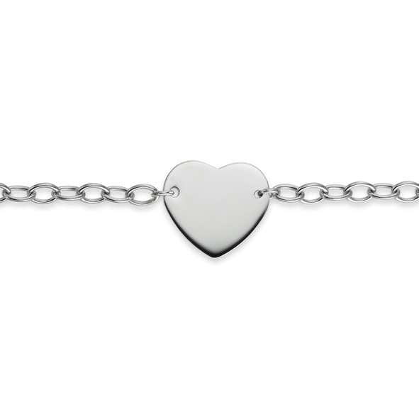 Plaketten-Armband Silber 925 weiss Herz - 6277.00079/1900
