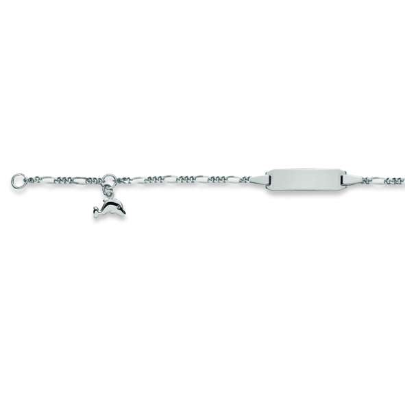 Plaketten-Armband Silber 925 weiss mit Delphin - 6277.00061/1400