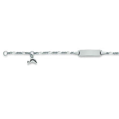 Plaketten-Armband Silber 925 weiss mit Delphin - 6277.00061/1400
