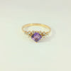 Bague exclusive en or jaune avec améthyste et diamants – Bijou 18 carats, taille 54 - YZ0003344 