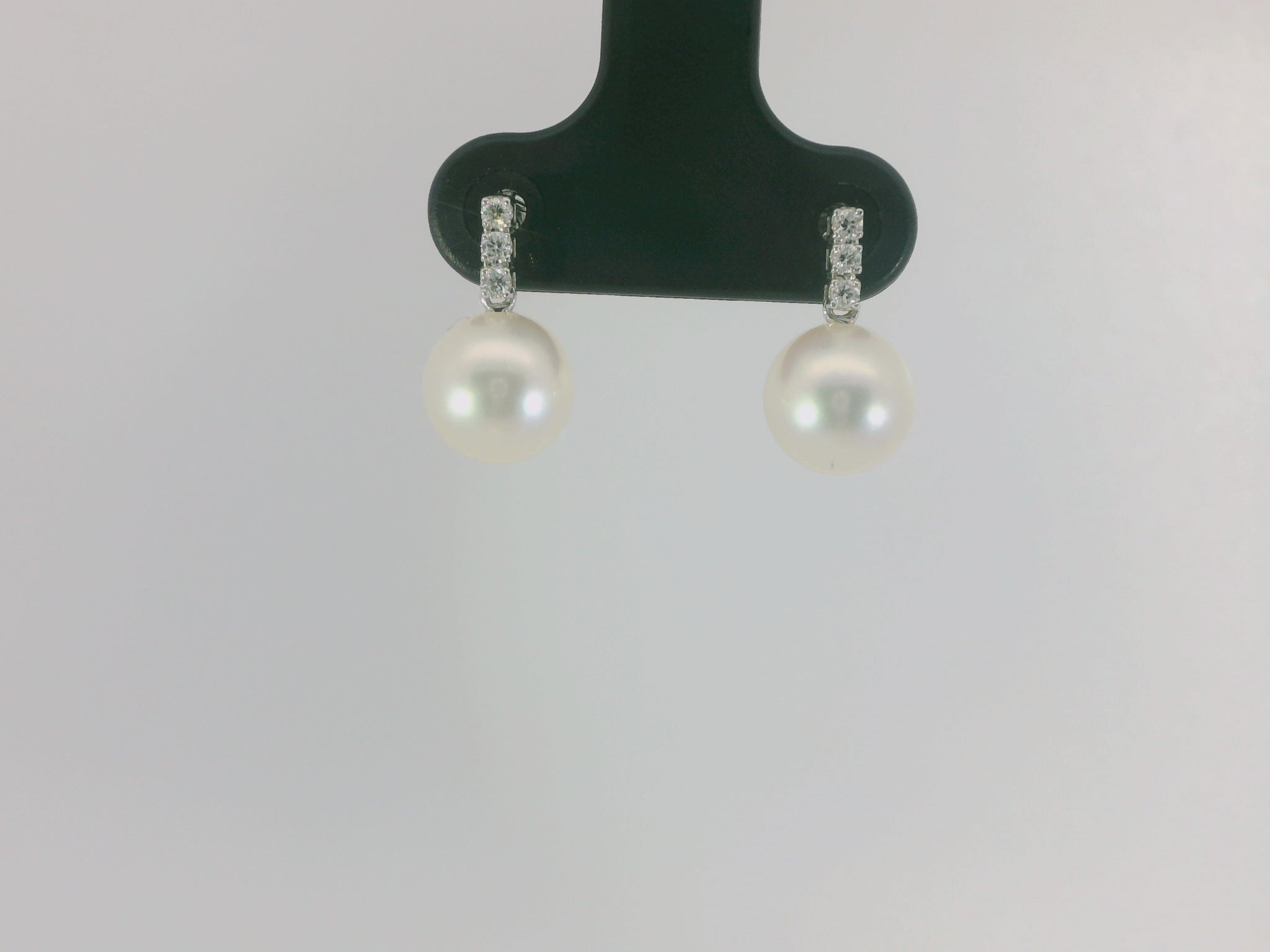 Perlenohrringe 750 Weissgold Diamant