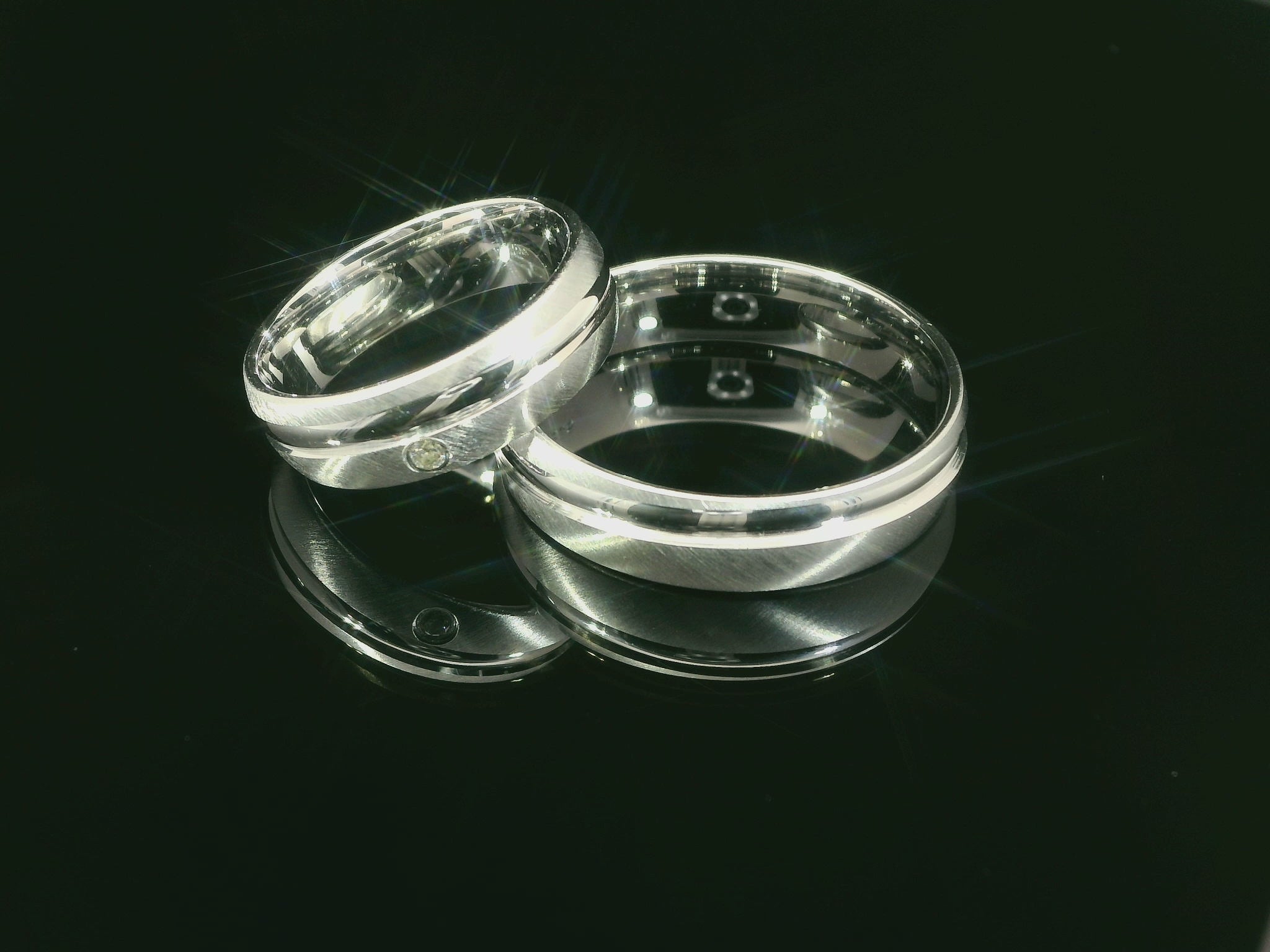 Bagues de couple en argent 925 – Bagues avec zircone – LS-27/6 et LS28/6