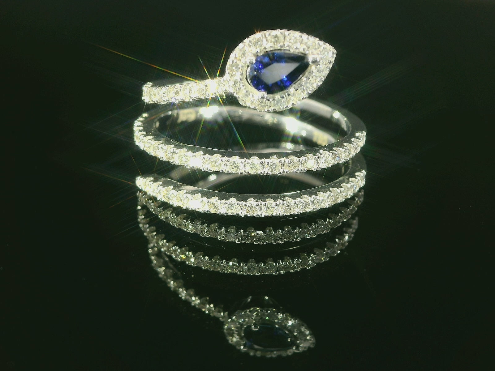 Bague élégante en or sertie de diamants et sertissage fantaisie – Or blanc 18 carats, diamants 0,48 ct - YZ00003283