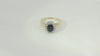 18K Gelbgold - 750 Ring 5.9gr mit Saphir & 12 Diamanten