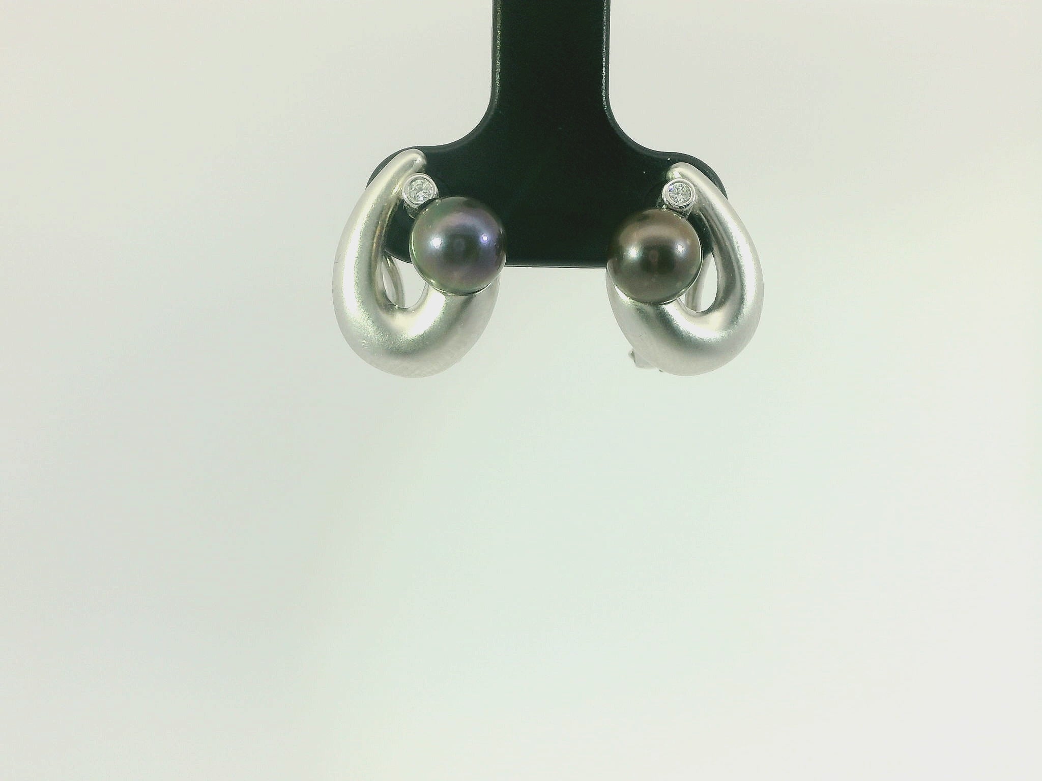 Ohrclips 750 Weissgold Diamant Steinbesatz