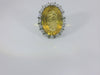 Damenring 750 Weissgold Gelbstein Diamant Gr. 52