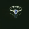 Bague élégante en or blanc avec tanzanite et diamants – Luxe 18 carats, taille 55 - YZ0003255