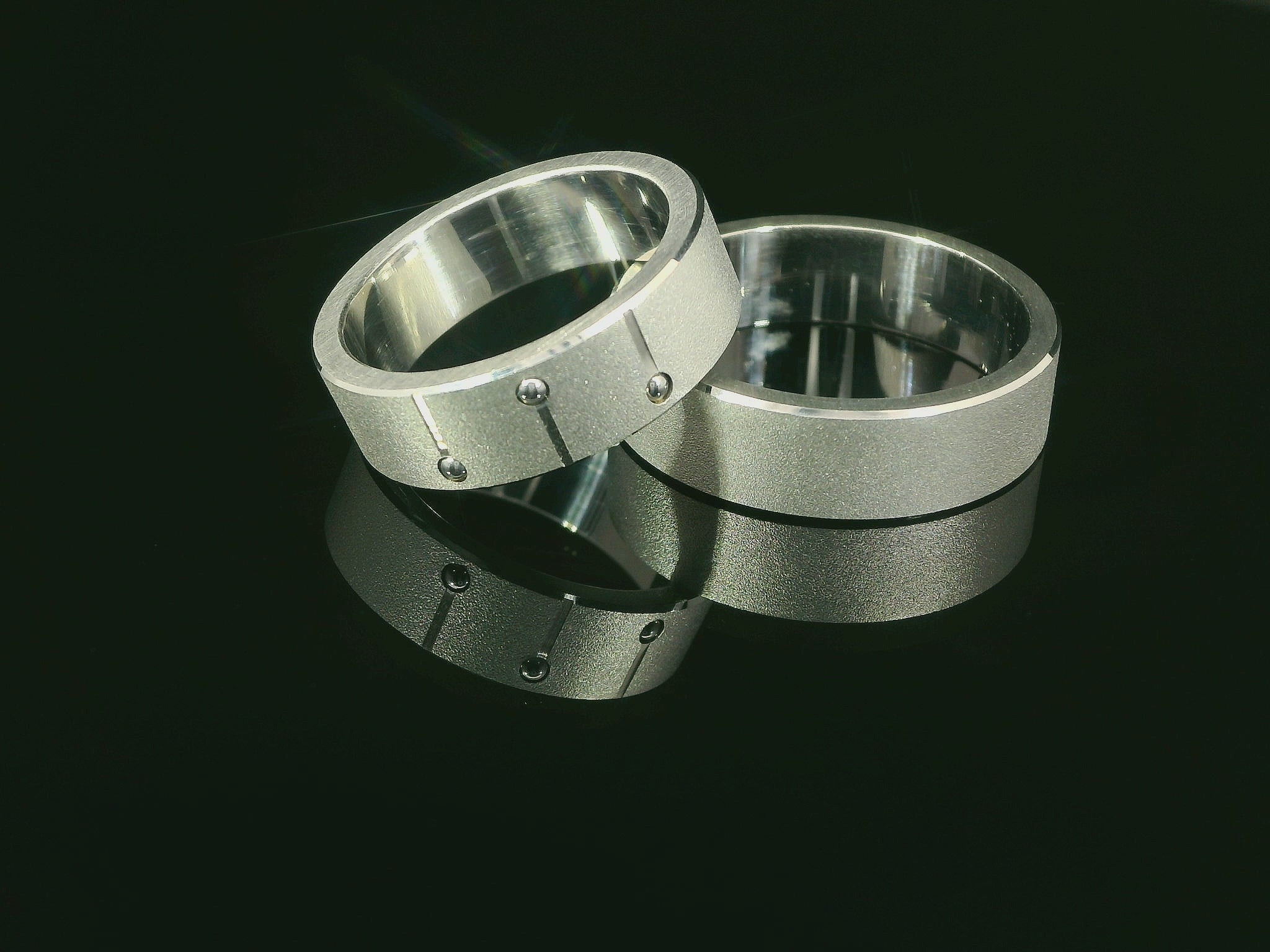 Partnerringe Silber 925 rhodiniert - LS-310/6 & LS-311/6