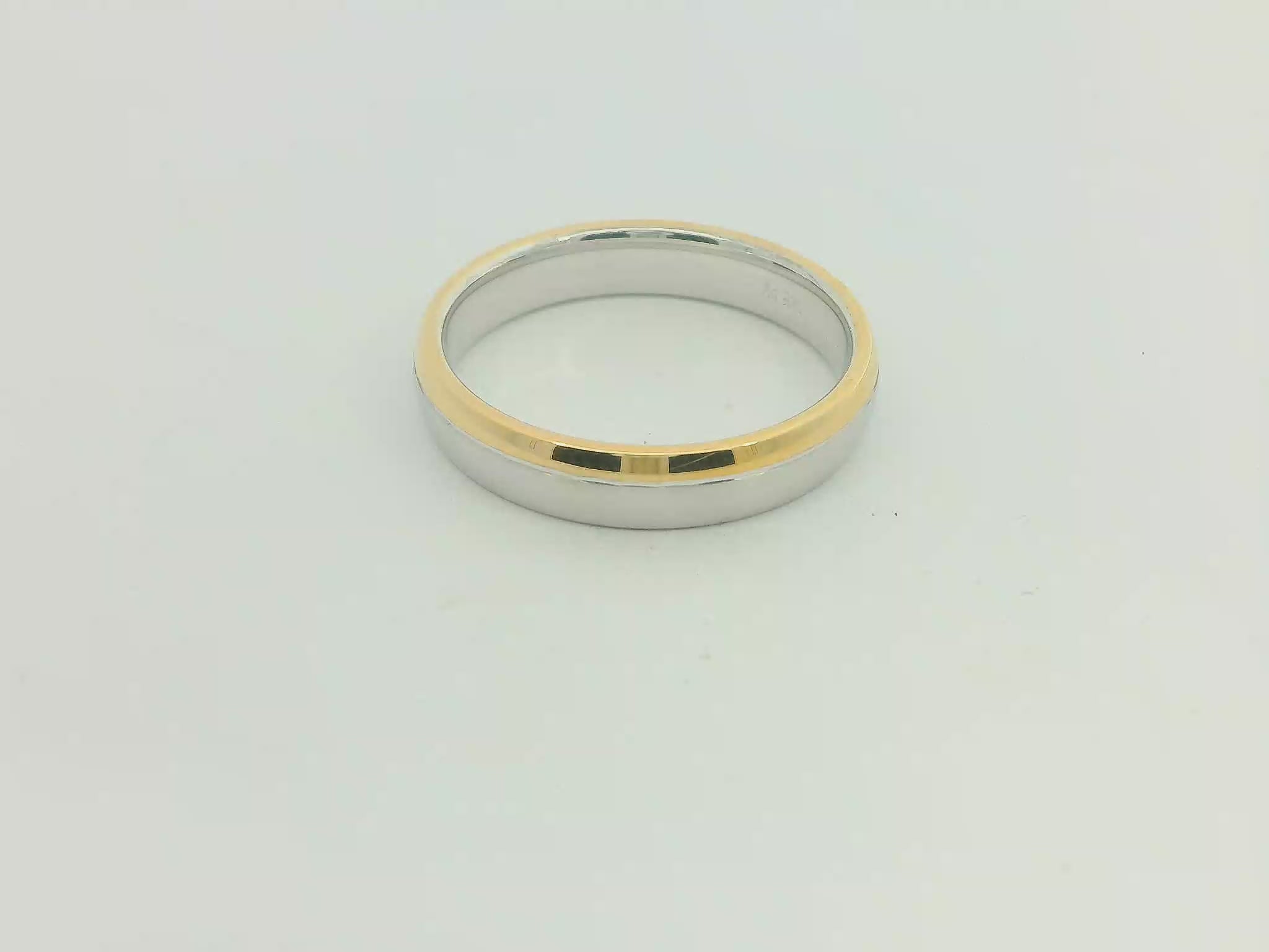 Moderner Bicolor-Trauring Silber Gold Partnerringe - SG 631/4.5