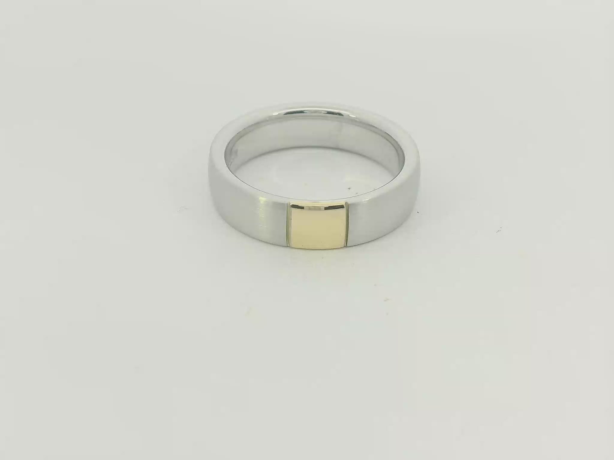 Moderner Bicolor-Trauring Silber Gold Partnerringe - SG 628/5