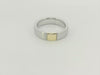 Moderner Bicolor-Trauring Silber Gold Partnerringe - SG 628/5