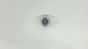 18K Weissgold - 750 Ring 2.6gr mit 31–32 Diamanten & Saphir